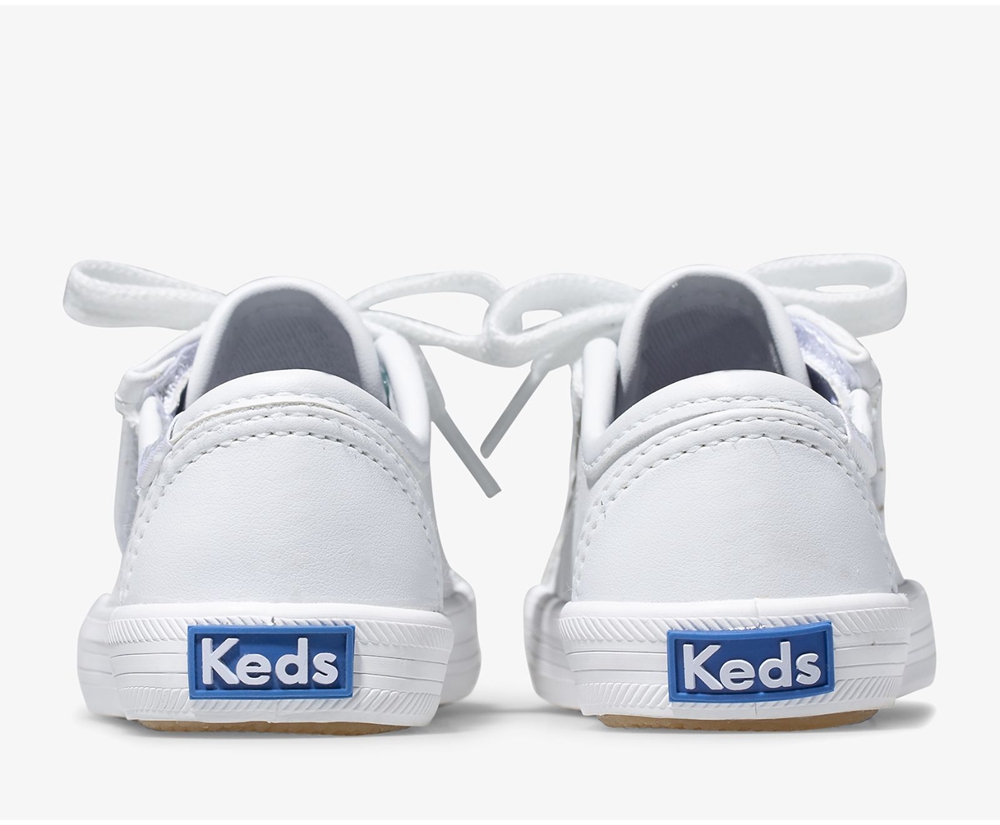 Kids Keds Sneakers - Kickstart Jr. Leather - White - 9538-XWVBE